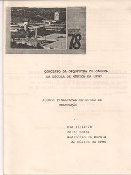 Concerto da Orquestra de Câmara da Escola de Música da UFMG. Alunos Finalistas do Curso de Gradua...