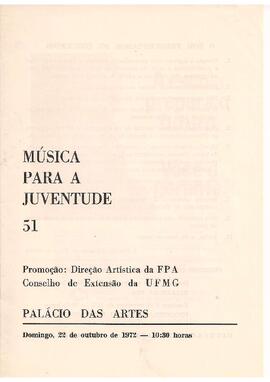Música para a Juventude 51. Orquestra Sinfônica da Universidade Federal de Minas Gerais. Solista: Afrânio Lacerda. Regente: Sérgio Magnani. Palácio das Artes.