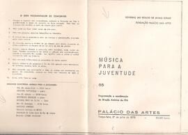 Música para a Juventude 85. Palácio das Artes. Orquestra Sinfônica da Universidade Federal de Min...