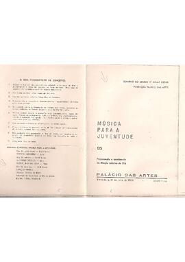 OSUFMG, Madrigal Renascentista, Coral do Minas Tênis Clube e Coral da UNSP. Executada a Suíte de Modinhas Mineiras de Sergio Magnani - 17/07/1973 
