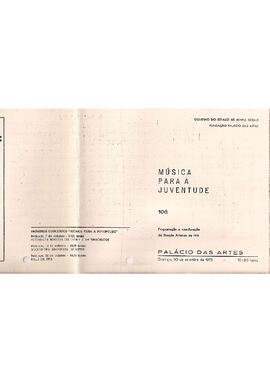 Música para a Juventude 106. Palácio das Artes. Orquestra Sinfônica da Universidade Federal de Minas Gerais. Narrador: Joaquim Costa. Pianistas: Regina Amaral e Sérgio Magnani. Participação especial do Harmonicista: Aluisio Rocha. Regente: Sérgio Magnani.