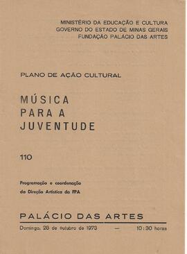 Música para a Juventude 110. Palácio das Artes.  Sérgio Magnani ao piano e soprano Eny Camargo.