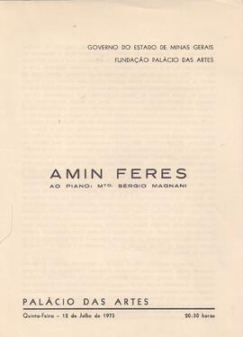 Palácio das Artes, Belo Horizonte, MG.  Amin Feres. Piano: Sérgio Magnani.