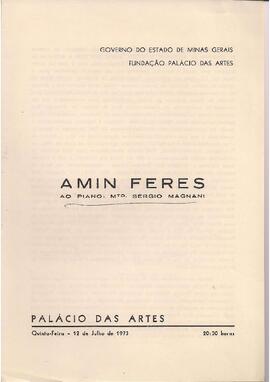 Palácio das Artes, Belo Horizonte, MG.  Amin Feres. Piano: Sérgio Magnani.
