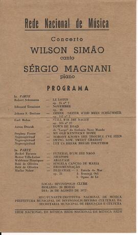 Rede Nacional de Música. Divinópolis Clube, Divinópolis, MG. Canto: Wilson Simão. Piano: Sérgio M...