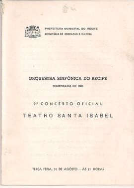 Temporada de 1965. 9º Concerto Oficial. Teatro Santa Isabel, Recife, PE. Orquestra Sinfônica do R...