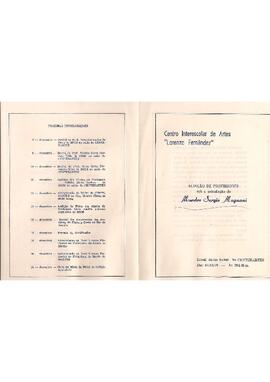 20 Anos Centro Interescolar de Artes “Lorenzo Fernândez”, Montes Claros/MG. Salão Nobre do CENTERARTES. Audição de professores sob a orientação de Sérgio Magnani.