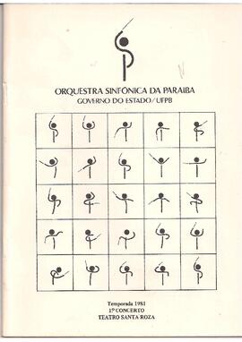 Temporada 1981. 1º Concerto. Teatro Santa Roza, João Pessoa, PB. Orquestra Sinfônica da Paraíba. Solista: Luciano Fiuza. Regente: Sérgio Magnani.