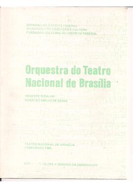 Orquestra do Teatro Nacional de Brasília. Teatro Nacional de Brasília, DF. Temporada de 1984.