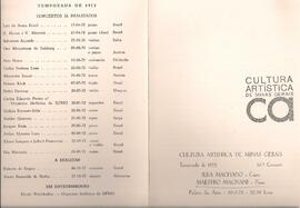 Cultura Artística de Minas Gerais. Temporada de 1972 - 16º Concerto. Sergio Magnani ao piano e so...