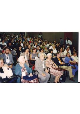 Sergio Magnani no VIII Convegno Nazionale di Docenti di Italiano com os amigos Ernesta Gaetani e Tommaso Raso. Reitoria da UFMG