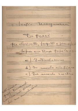 Tre pezzi sopra um tema popolaresco