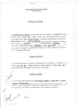 Contrato de Trabalho da Fundação Clóvis Salgado e Declaração de Opção pelo Fundo de Garantia - 01/10/1979.