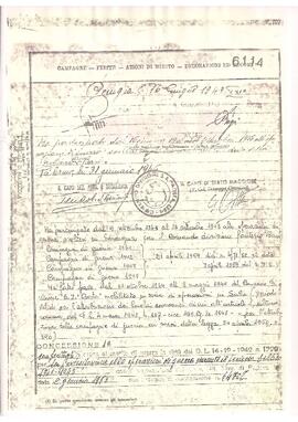 Copia dello Stato di Servizio, Udine,1976.